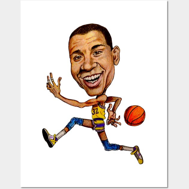 Magic Johnson Caricature Wall Art by tabslabred